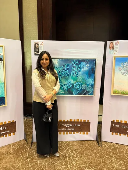 It was a true honor to be chosen to represent India for the United Nations' SDGs Through Arts initiative. This painting, focused on 'Life Below Water', was my contribution to a global project that uses art to highlight the world's most pressing sustainability goals.