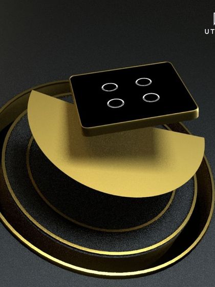 The Lumi Touch Series combines form and function. This animated graphic shows the sleek profile and premium materials of the smart switch, designed to complement a modern, luxurious interior.