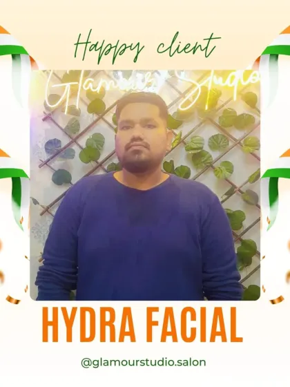 A satisfied client looking calm and confident after his Hydra Facial treatment.