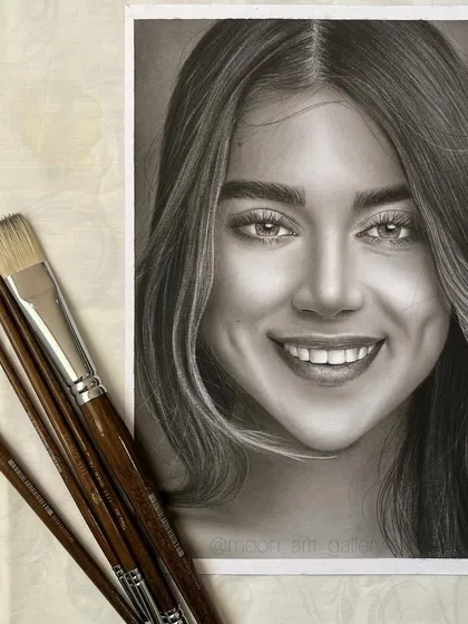 We take pride in creating hyper-realistic portraits. This detailed pencil drawing shows the level of shading and texture we can achieve, turning a photo into a timeless piece of art.