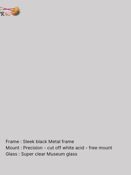 The framing formula for this modern series. A Sleek black Metal frame, a Precision-cut off-white acid-free mount, and Super clear Museum glass combine for a contemporary, archival-quality finish.