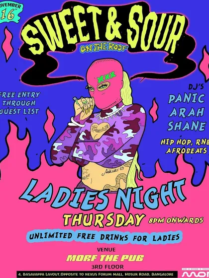 This is the artwork for my 'Sweet & Sour' rooftop series. I handle everything from the custom event branding to the vibe, creating unique, must-attend parties that people actually want to be at.