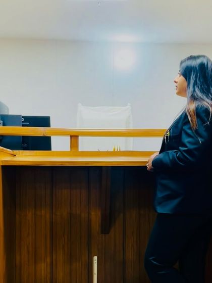 A quiet moment in a mock courtroom setup. For me, my love for my profession, 'Vakalat', is absolute.