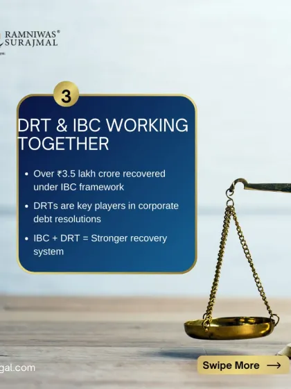 DRTs and the IBC are working together to create a stronger recovery system. Over 3.5 lakh crore has been recovered under the IBC framework, with DRTs playing a key role in corporate debt resolutions.