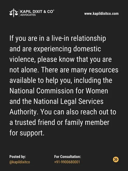 If you are in a live-in relationship and experiencing domestic violence, know that you are not alone and resources are available to help.