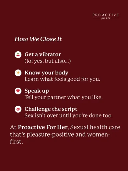 How do we close the pleasure gap? Get to know your body, speak up about what you like, and challenge the script that sex is over when he's done.