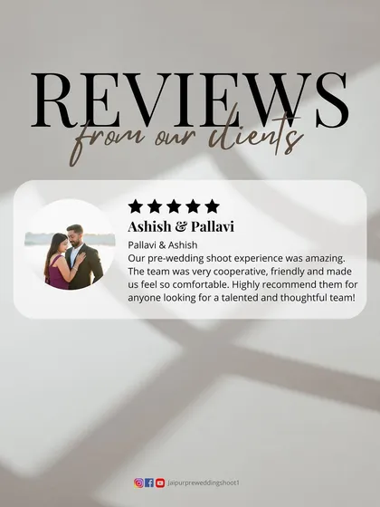 A wonderful review from Ashish and Pallavi, who found our team to be very cooperative, friendly, and made them feel comfortable, highly recommending us to others.