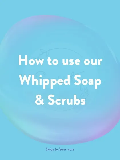 A quick guide on how to use our whipped soaps and scrubs. They are so easy and fun to incorporate into your shower routine.