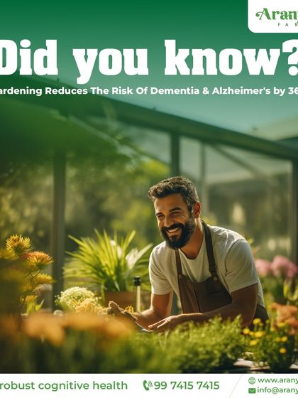 Did you know that gardening can reduce the risk of Dementia and Alzheimer's by 36%? I provide an environment where you can engage in this activity for robust cognitive health.