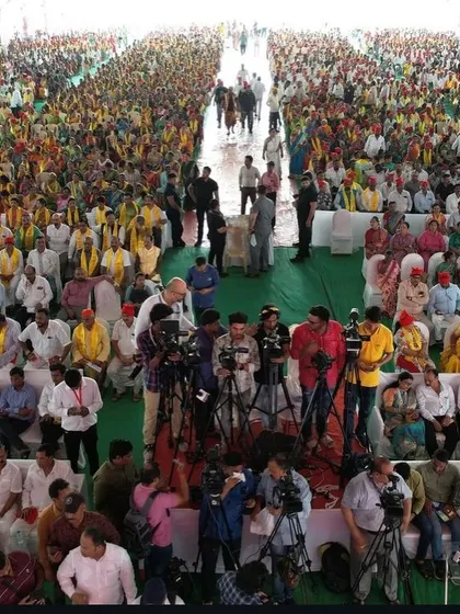 This photo captures the immense crowd at the community event, all comfortably seated under the tent I provided. Managing large gatherings is a key part of my service.