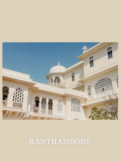 A clean, architectural shot of the Ranthambore venue, setting the scene for a luxurious event.