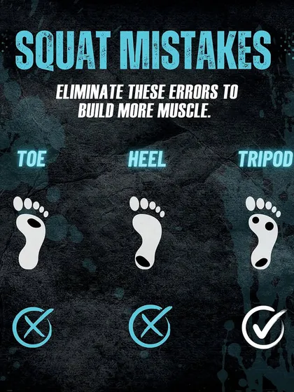 Squat mistakes can lead to injury and limit muscle growth. We teach the 'tripod foot' technique to ensure your base is stable and your squat is powerful and safe.