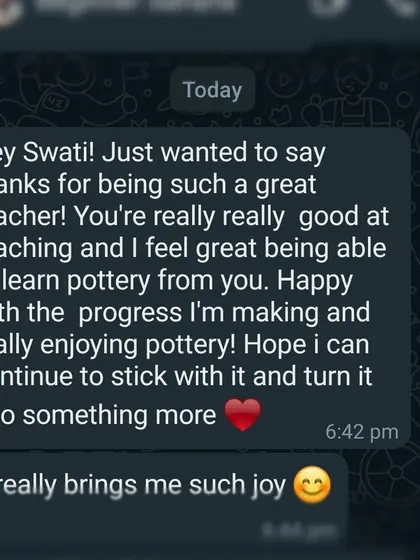 Receiving messages like this from a student fills my heart with gratitude. Knowing that my teaching brings them joy and they are happy with their progress is the most rewarding part of what I do.