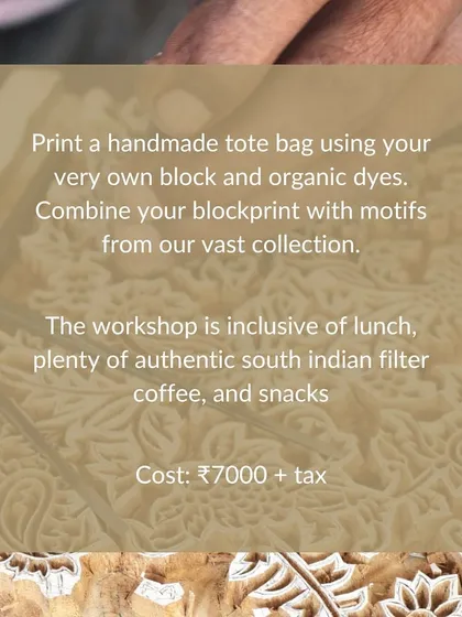 An invitation to our woodblock carving workshop. This full-day experience includes learning to carve, printing with your own block, and enjoying a delicious lunch with our team.