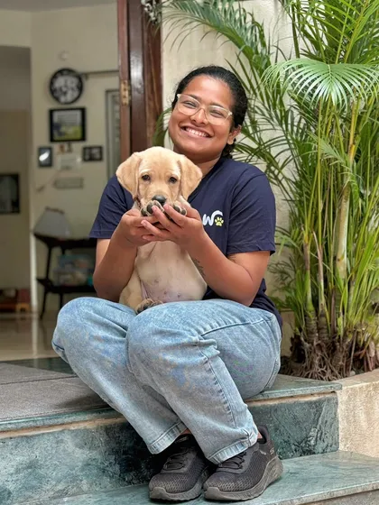 A quiet moment with a sweet puppy. This is what it's all about for me: building trust and connection. Every interaction is a chance to strengthen our bond.