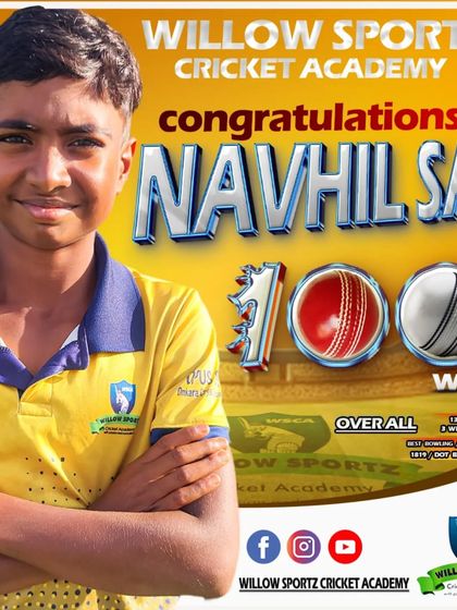A huge milestone for Navhil Sai, reaching 100 career wickets. This is a result of relentless practice and expert guidance from our bowling coaches.