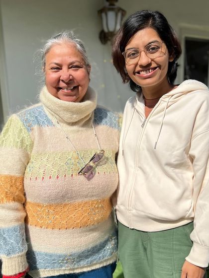 Our founder with a participant from the Narrative Fiction workshop. We pride ourselves on creating a warm and encouraging community for writers of all levels.