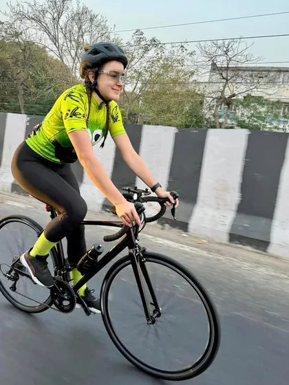 Riding through the city on a special day.