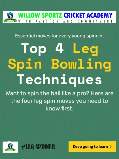 An introduction to the top four leg spin bowling techniques. We provide a structured path for young spinners to develop their craft.