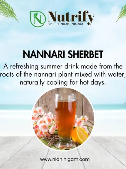 Nannari Sherbet is a traditional summer drink made from the roots of the nannari plant. It's naturally cooling and incredibly refreshing on hot days.