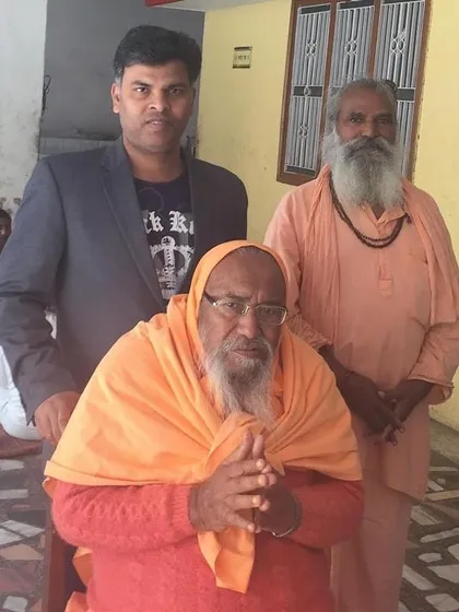 A cherished memory with Swami Ramdev Pathi, the monk who gave me his blessings when I started my first practice in a basement in 2008. His 100-rupee note with the word "Ashirwad" is a treasure I still hold dear.