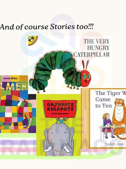 Our library is filled with beloved classics like 'The Very Hungry Caterpillar' and 'Elmer'. We carefully select books that are not only engaging but also offer rich opportunities for learning and activities.