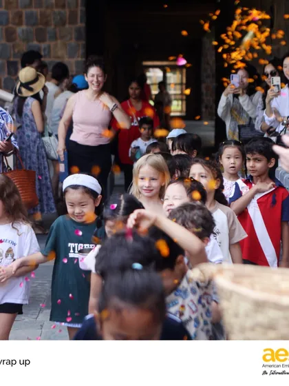 The joy is palpable as Pre-K students walk through a shower of marigold petals. We create beautiful, memorable moments to mark transitions and celebrate our students' accomplishments at every age.