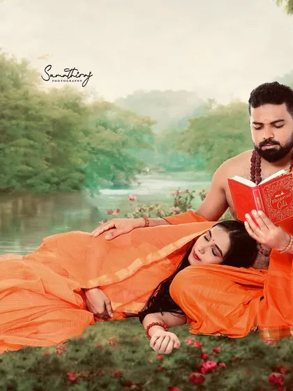 Weaving mythology into motherhood, this Ram-Sita inspired concept was a dream to create. It’s a testament to how we can blend timeless stories with your personal journey, resulting in a truly unique piece of art.