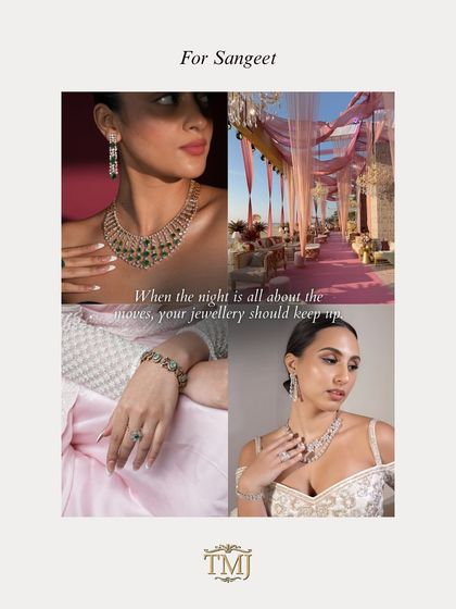 When the Sangeet night is all about the moves, your jewellery should keep up. This collection features pieces that are secure and comfortable for dancing.