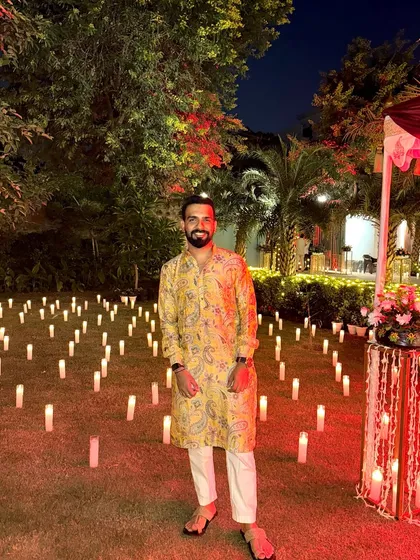 Diwali vibes with love and light at every corner. Rocking a traditional look for a beautiful outdoor celebration.