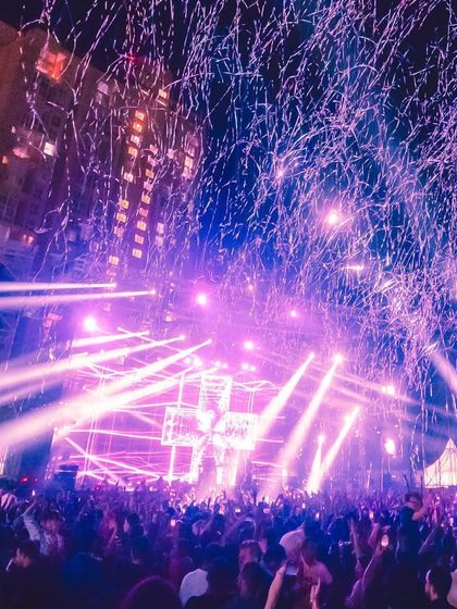 Confetti raining down on the crowd during Martin Garrix's set. I use every tool at my disposal to create a festive, high-energy atmosphere.