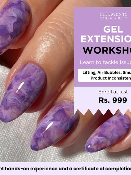 Struggling with gel extensions? My workshop, available for just Rs. 999, is designed to help you troubleshoot common problems like lifting, air bubbles, and smudging. You'll get hands-on experience and a certificate of completion.