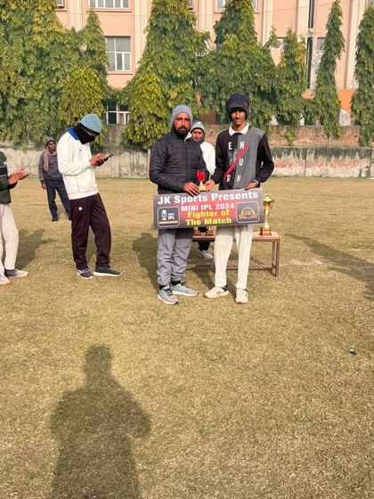 Another player being recognized as the 'Fighter of the Match' for his gritty performance during the Test match.