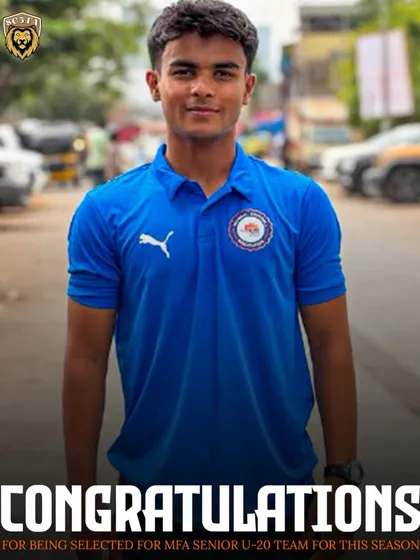 We congratulate Krish Dutta on his selection for the MFA Senior U-20 team. He has consistently shown outstanding performance and commitment.