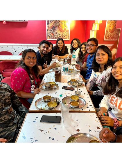 Sharing a meal of Chur Chur Naan with members of the Vimanagar Club in Pune.