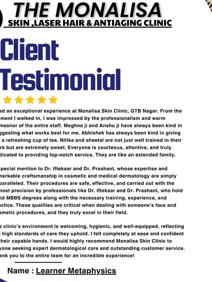 We are incredibly proud of the detailed feedback we receive. This testimonial highlights our team's professionalism, the expertise of our doctors, and our clean, welcoming clinic environment, reflecting the high standards of care we provide.