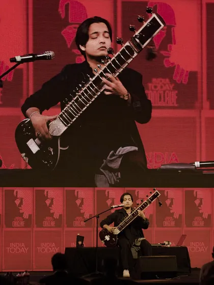 A composite image from my performance and demonstration at the India Today Conclave.