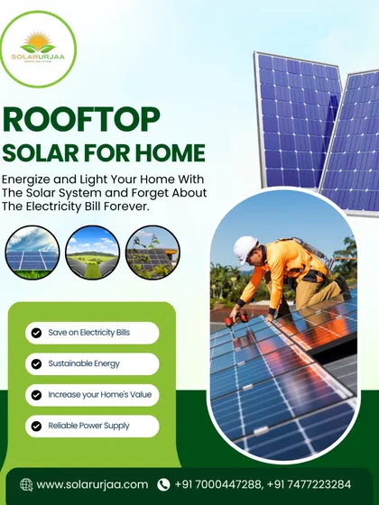 This image showcases a rooftop solar installation for a home. We help you energize and light your home with a reliable solar system, allowing you to forget about the electricity bill forever.