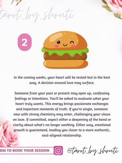 A fun 'Pick a Pile' with food items. This reading gives you a message about your love life, whether it's heading towards emotional clarity, a test of the heart, or rebuilding trust.