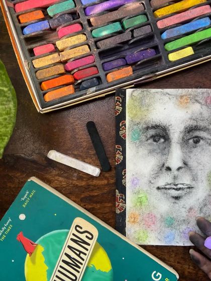 A soft pastel sketch that explores the feeling of stillness. The process of blending the charcoal and pastels is a meditative practice for me, connecting me to a sense of quiet.