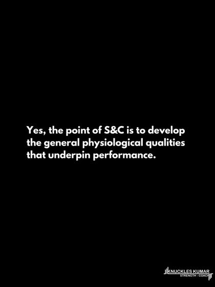 Strength training for different sports doesn't look that different. Whether for basketball, tennis, powerlifting, or rugby, the goal in the gym is to build the general physical qualities that underpin performance. The best "sport-specific" training is the sport itself.