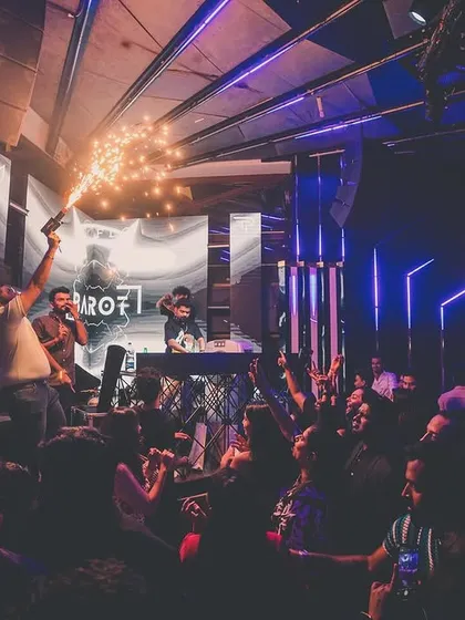 This is the peak moment of the night. The energy is electric, the crowd is hyped, and the sparklers are going off. This is the vibe I live to create at every single event.