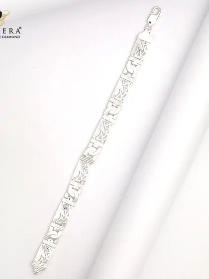 A duplicate of image 145, showing the stylish men's silver bracelet.