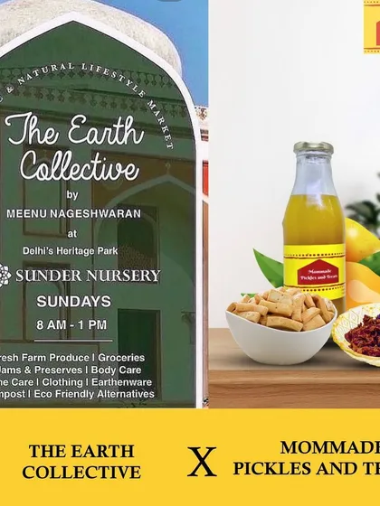 I love setting up my stall at The Earth Collective market at Sunder Nursery. This poster shows a bottle of my homemade mango beverage, a perfect example of the natural, refreshing drinks I prepare.