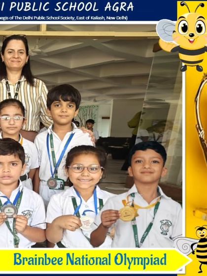 The sharpest minds from the General Knowledge quiz (Group 1) at DPS Agra, celebrating their 2024 win.