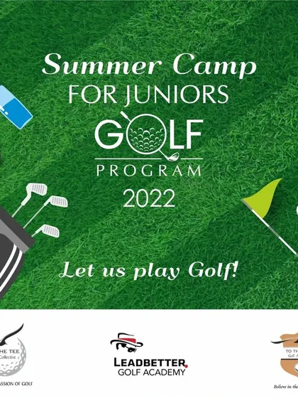 Let us play golf! A promotional graphic for our 2022 Junior Summer Camp, designed to get kids excited about joining us on the green.