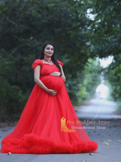 Pre Wedding Attire - Maternity Shoot Gown Rental Fairytale Ruffled Gowns photo 19