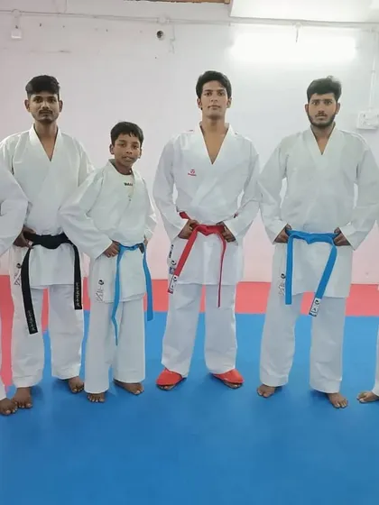 A group of our senior students and black belts who participated in the advanced kumite seminar.