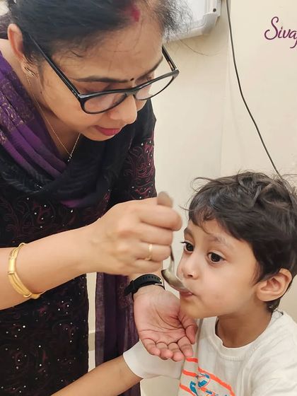 Each child receives careful attention during our Suvarnaprashan camps. This practice is not just about physical health; it is a sacred ritual that supports a child's overall development.