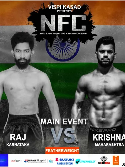 Stepping up as the main event for the Navsari Fighting Championship. As a coach, I don't just talk; I walk the walk and still compete at the highest level, showing my fighters what it takes.